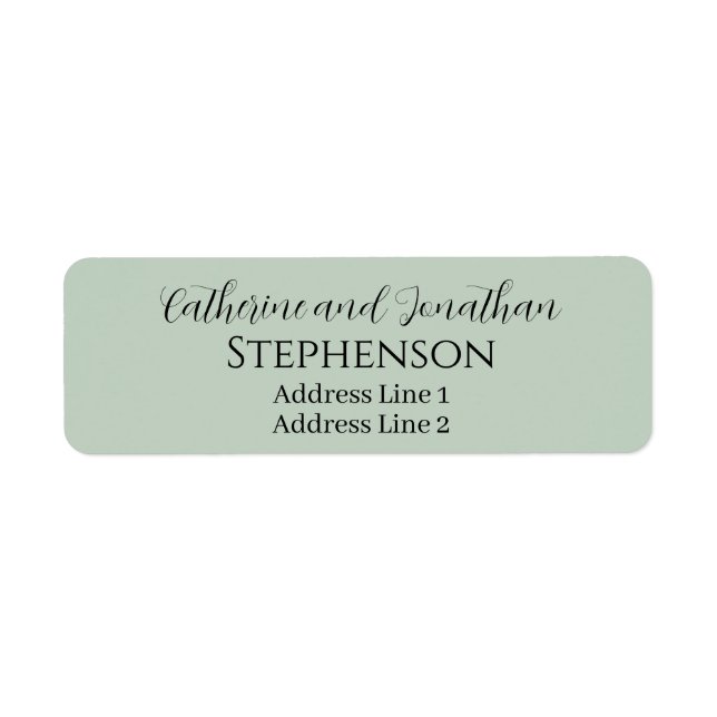 Sage Green Married Couple Return Address Labels (Vorne)