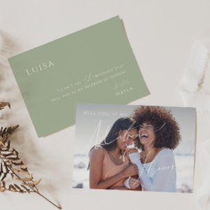 Sage Green   Matron of Honor Card (Foto-Matron der Einladung