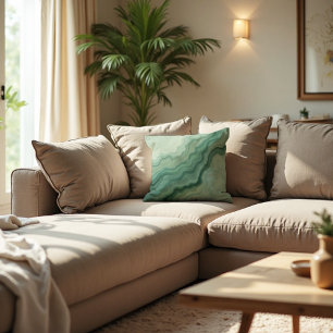 Sage Green Mineral Vein Abstrakt - Bio modern Kissen