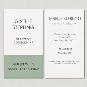 Sage Green Minimal Beruflich Corporate Moderne Visitenkarte
