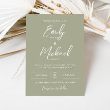 Sage Green Minimal Calligraphy Script Wedding