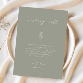 Sage Green Minimal Wedding Well Card Einladung