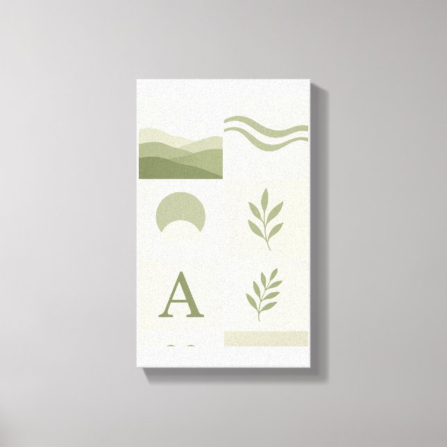 Sage Green Minimalist Abstract Wall Art Leinwanddruck (Vorderseite)