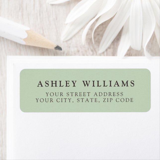 Sage Green Minimalist Elegant Return Stickers (Insitu)