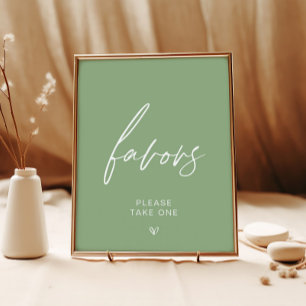 Sage Green Minimalistisch Bevorzugung Signing Poster