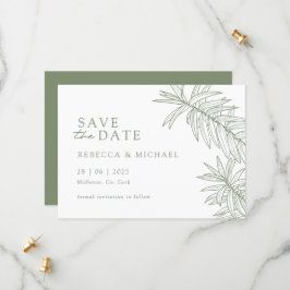 Sage Green Minimalistisch Botanic Save the Date