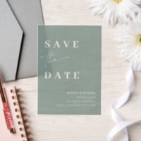 Sage Green Minimalistisch Elegante Save the Date