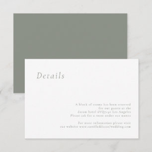 Sage Green Minimalistisch Elegante Wedding Details RSVP Karte
