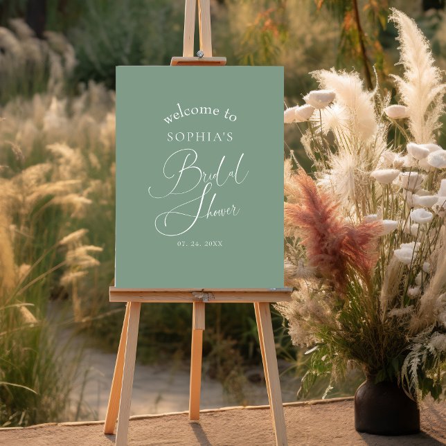 Sage Green Minimalistisch Elegantes Brautparty Poster (Von Creator hochgeladen)