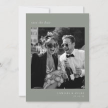 Sage Green Minimalistisch Elegantes Foto Save the