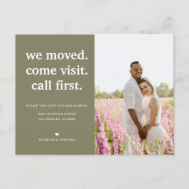 Sage Green Minimalistisch haben wir bewegtes Foto  Ankündigungspostkarte