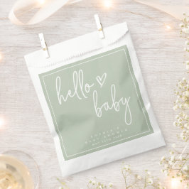 Sage Green Minimalistisch Modern Boho Babydusche Geschenktütchen