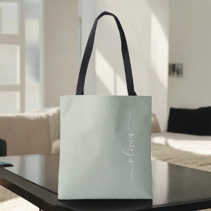 Sage Green Minimalistisch Modern Monogram Elegant
