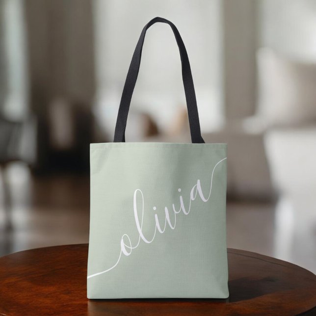 Sage Green Minimalistisch Modern Monogram Elegant (Von Creator hochgeladen)