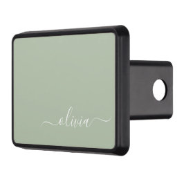 Sage Green Minimalistisch Modern Monogram Elegant Abschlepphaken Cover