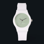 Sage Green Minimalistisch Modern Monogram Elegant Armbanduhr<br><div class="desc">Mit unserer Sage Green Minimalistisch Modern Monogram Elegant Collection: Erleben Sie Ihre Ästhetik mit ruhiger Eleganz und zeitloser Eleganz. Unsere Kollektion präsentiert minimalistische Designs in einer ruhigen, grünen Weiß, ergänzt durch raffinierte Monogramme, die auf Ihren persönlichen Stil zugeschnitten sind. Von der polierten Schreibwaren bis hin zu vielseitigem Zubehör, jedes Stück...</div>