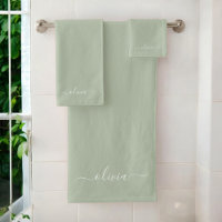 Sage Green Minimalistisch Modern Monogram Elegant