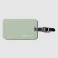 Sage Green Minimalistisch Modern Monogram Elegant