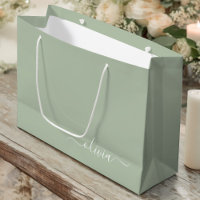 Sage Green Minimalistisch Modern Monogram Elegant