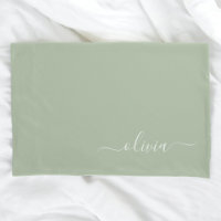 Sage Green Minimalistisch Modern Monogram Elegant