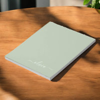 Sage Green Minimalistisch Modern Monogram Elegant