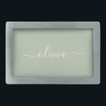 Sage Green Minimalistisch Modern Monogram Elegant Rechteckige Gürtelschnalle<br><div class="desc">Mit unserer Sage Green Minimalistisch Modern Monogram Elegant Collection: Erleben Sie Ihre Ästhetik mit ruhiger Eleganz und zeitloser Eleganz. Unsere Kollektion präsentiert minimalistische Designs in einer ruhigen, grünen Weiß, ergänzt durch raffinierte Monogramme, die auf Ihren persönlichen Stil zugeschnitten sind. Von der polierten Schreibwaren bis hin zu vielseitigem Zubehör, jedes Stück...</div>