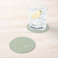 Sage Green Minimalistisch Modern Monogram Elegant