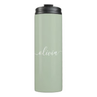 Sage Green Minimalistisch Modern Monogram Elegant
