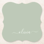 Sage Green Minimalistisch Modern Monogram Elegant Untersetzer<br><div class="desc">Mit unserer Sage Green Minimalistisch Modern Monogram Elegant Collection: Erleben Sie Ihre Ästhetik mit ruhiger Eleganz und zeitloser Eleganz. Unsere Kollektion präsentiert minimalistische Designs in einer ruhigen, grünen Weiß, ergänzt durch raffinierte Monogramme, die auf Ihren persönlichen Stil zugeschnitten sind. Von der polierten Schreibwaren bis hin zu vielseitigem Zubehör, jedes Stück...</div>