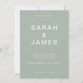 Sage Green Minimalistisch Modern Wedding Save the Date