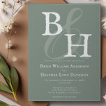 Sage Green Minimalistisch Monogram Wedding Einladung<br><div class="desc">Mit diesem Sage Green Minimalistisch Monogram Wedding Invitation laden Sie Ihre Gäste in elegantem, modernem Stil ein. Dieses Design, das die Initialen des Paares mit einem eleganten Ampersand verbindet, zeichnet sich durch zeitlose Einfachheit aus. Die gepflegte Gestaltung und die moderne Typografie heben die wesentlichen Details der Hochzeit hervor, während die...</div>