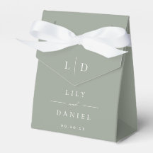Sage Green Minimalistisch Monogram Wedding