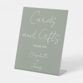 Sage Green Minimalistisch Script Cards und Geschen Sockelschild