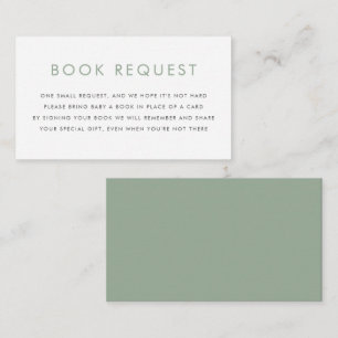 Sage Green Minimalistisch Typografy Book Request Begleitkarte