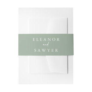 Sage Green Minimalistisch Typografy Wedding Einladungsbanderole