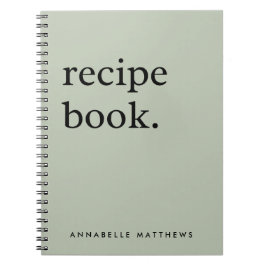 Sage Green Minimalistisches einfaches Rezept Buch