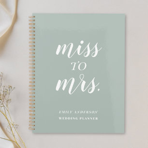 Sage Green Miss an Mrs. Wedding Planner Planer