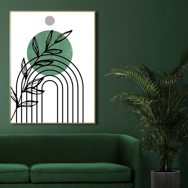 Sage Green Mitte des Jahrhunderts botanische Geome Poster (Von Creator hochgeladen)