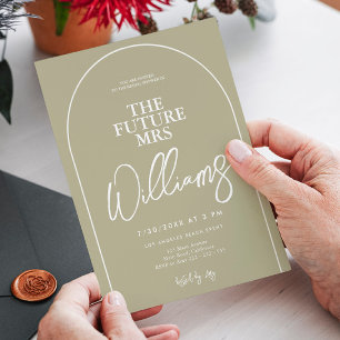 Sage Green Modern Arch Minimalistisches Brautparty Einladung