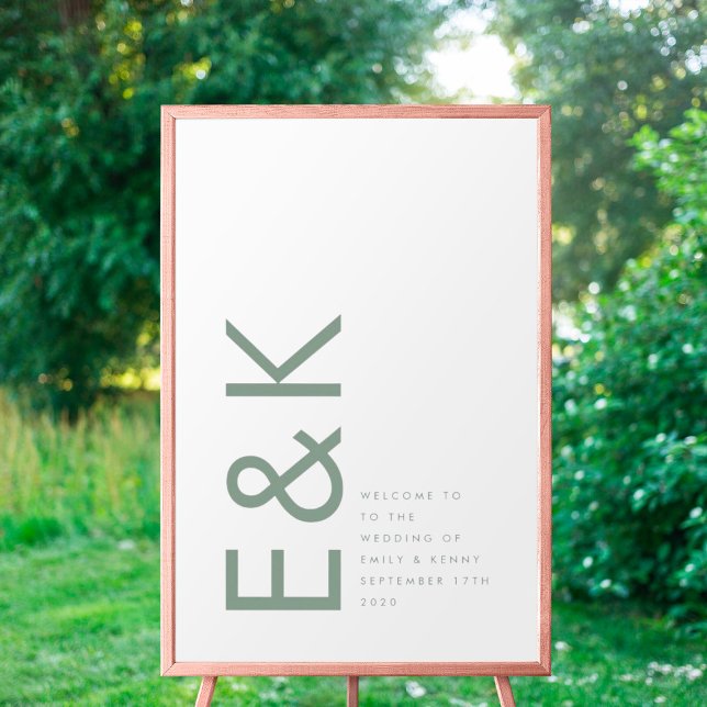 Sage Green Modern Bold Big Monogram Simple Poster (Von Creator hochgeladen)