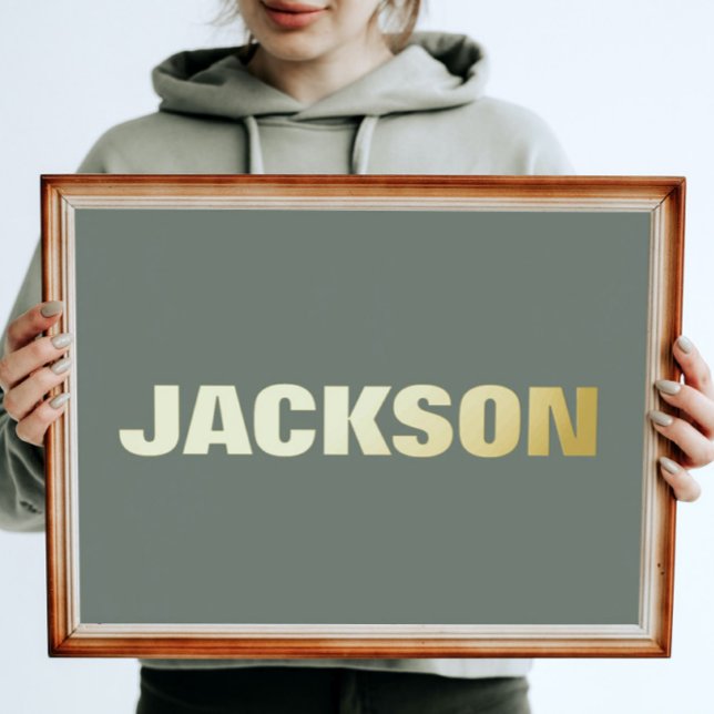 SAGE GREEN Modern Bold EDITABLE TEXT GOLD Foliendrucke (Von Creator hochgeladen)