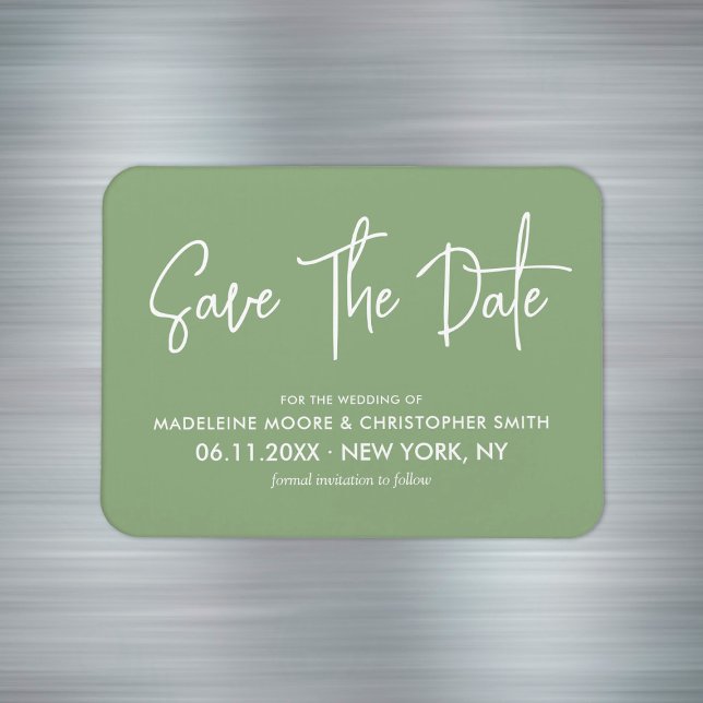Sage Green Modern Calligraphy Save the Date Magnet (Sage Green Modern Calligraphy Save The Date Magnet
)