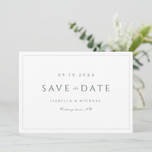Sage Green Modern Classy Luxe Save the Date