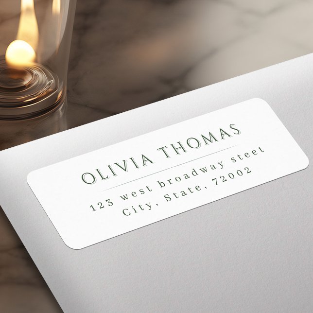 Sage Green Modern Classy Rücksendeadresse Label (Sage Green Modern Classy Return Address Label)