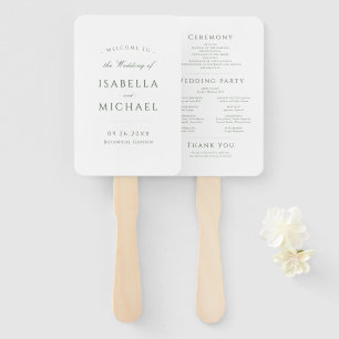 Sage Green Modern Classy Wedding Program Fächer