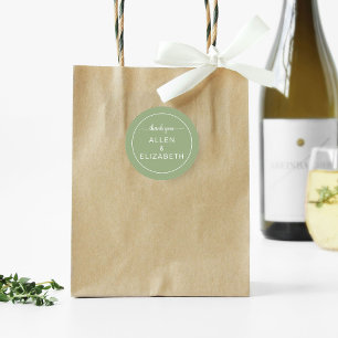 Sage Green Modern Dankeschön Card Gastgeschenk Hoc Runder Aufkleber
