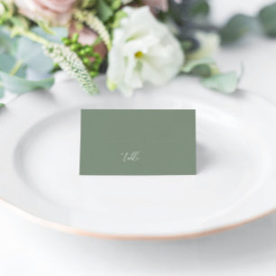 Sage Green Modern Elegante Hochzeitslehre Platzkar Platzkarte