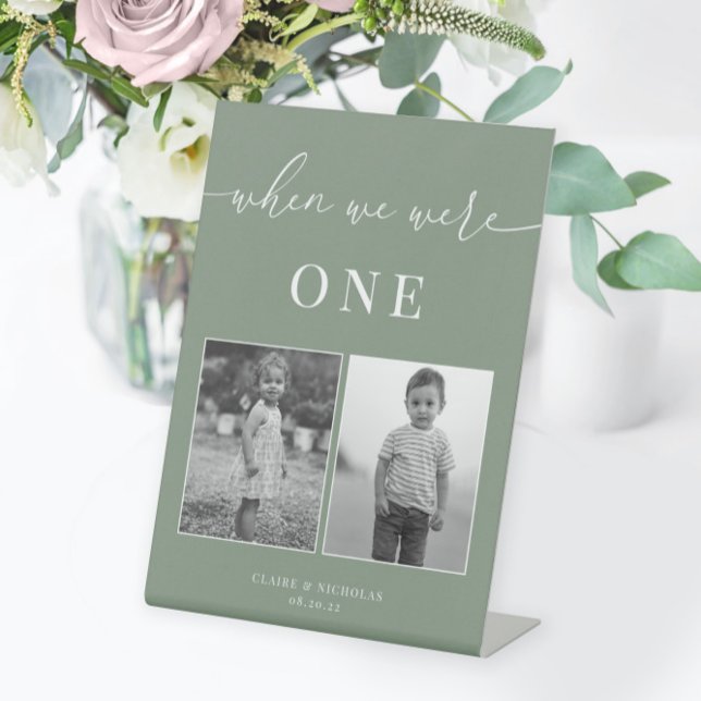 Sage Green Modern Elegante Hochzeitzeitzeitzeitzei Sockelschild (Von Creator hochgeladen)