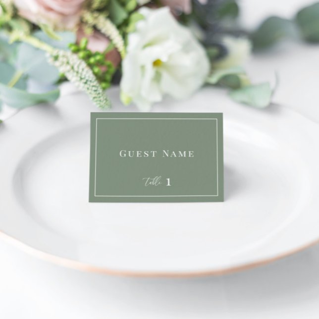 Sage Green Modern Elegante Wedding Escort Card Tischnummer (Von Creator hochgeladen)