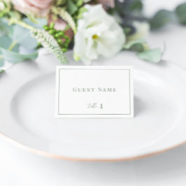 Sage Green Modern Elegante Wedding Escort Card Tischnummer